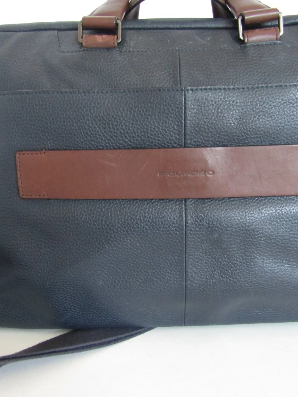 Piquadro Men's Blue/Brown  Leather Work Bag Briefcase